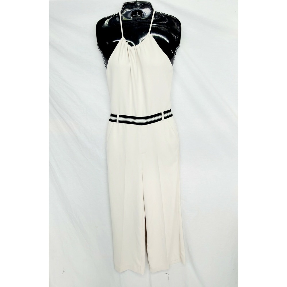Anthropologie Laveer Newport Halter Jumpsuit size XS Cream Sleeveless Womens